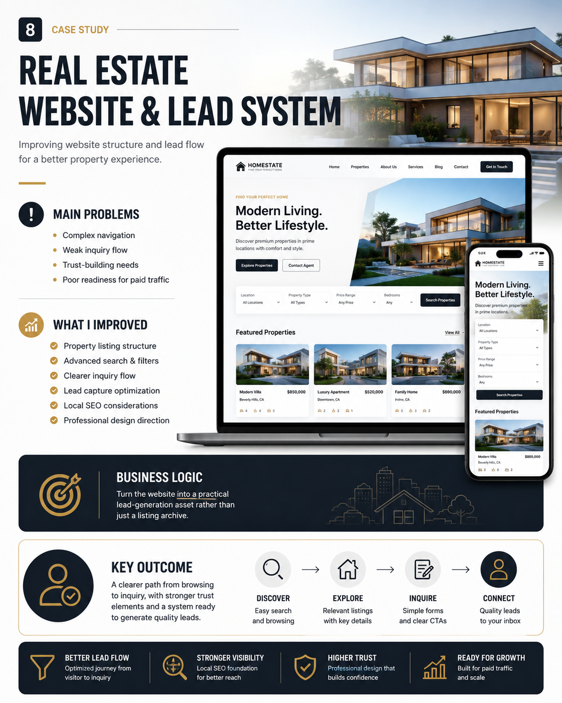 Real Estate Website case study visual