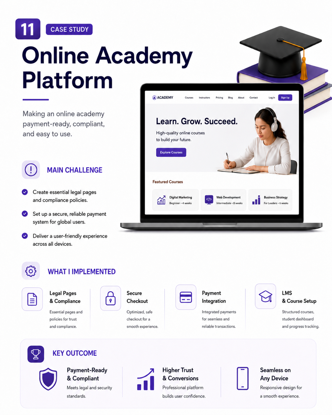 Online Academy Platform case study visual